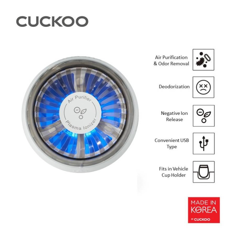CUCKOO Air Q Portable Car Air Purifier CAC-03V10W Made In KOREA