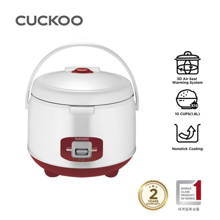 CUCKOO Rice Cooker 10 Cups 1.8 Liter CR-1055RD No. 1 In KOREA