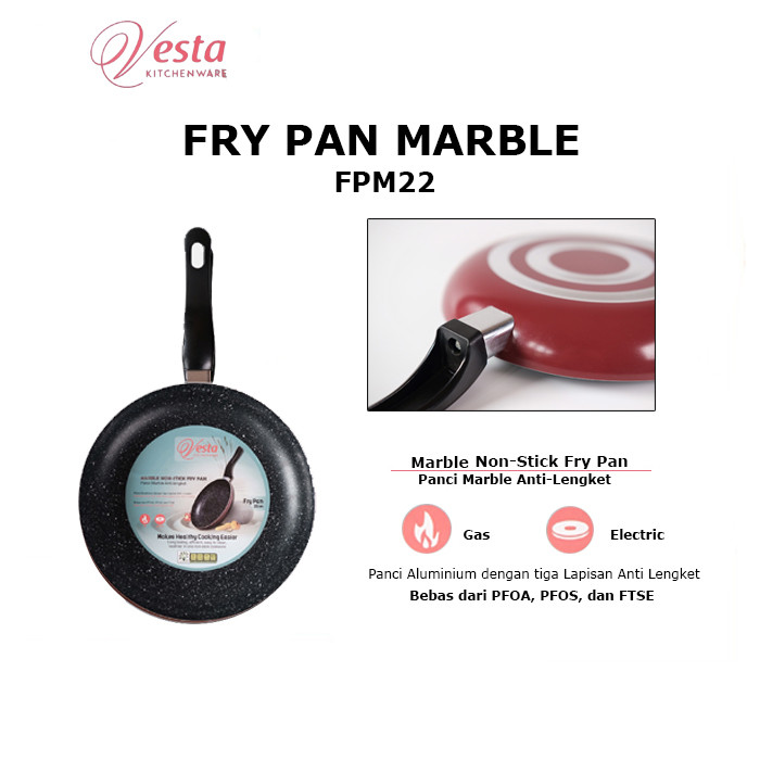 VESTA Marble Non Stick Fry Pan I Panci Marble Anti Lengket FPM22