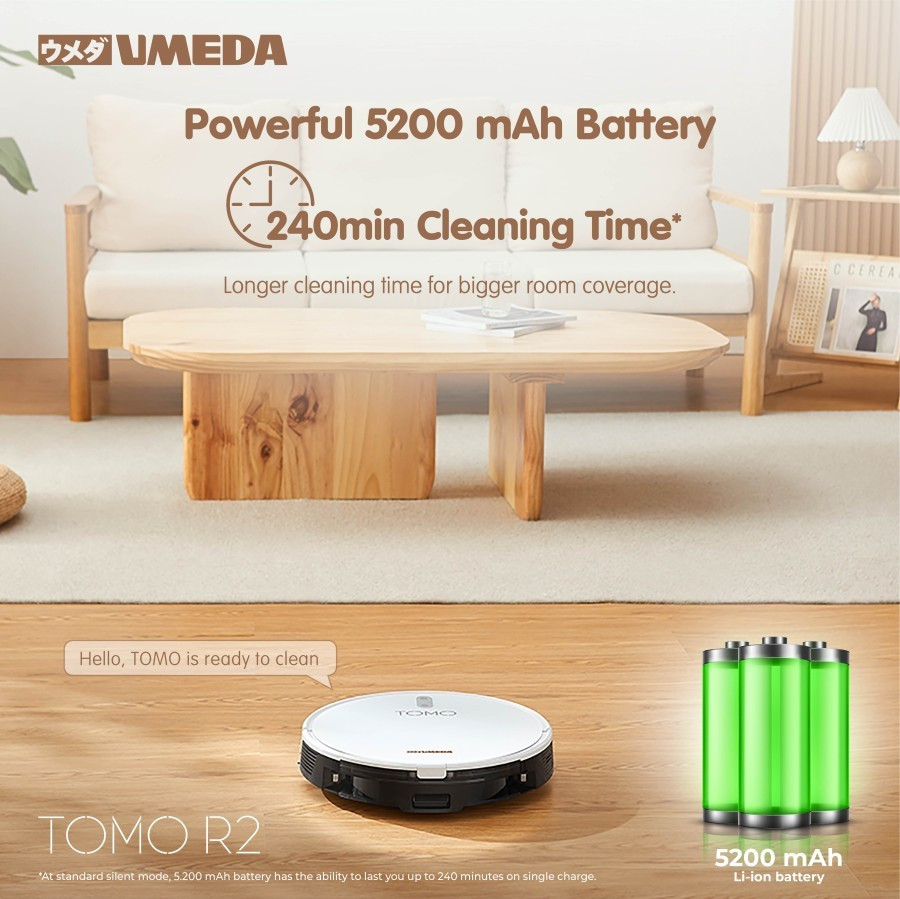 Umeda - Robot Vacuum Cleaner Mop + Auto Empty Station TOMO R2 SAPU PEL