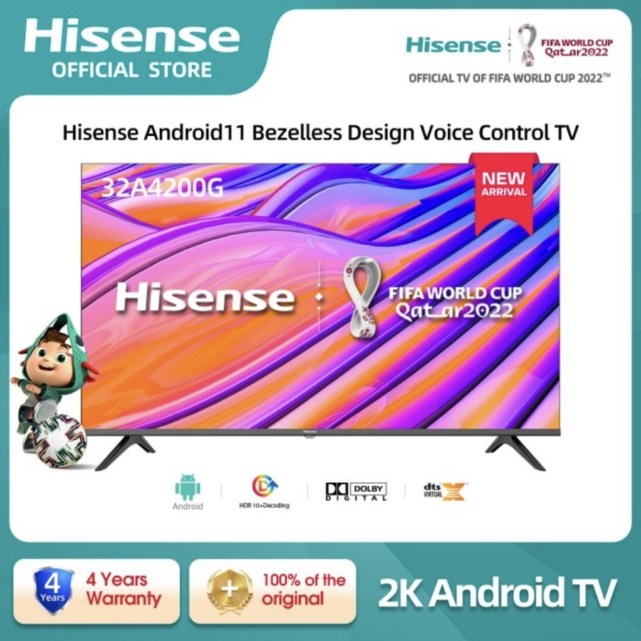 HISENSE Android TV 32 in Android 11 Bezzelles Voice Control 32A4200G